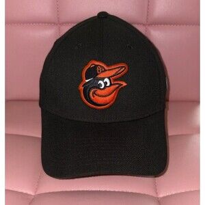 Baltimore Orioles New Era 39THIRTY Hat - Black Stretch Fit Cap - Size Small/Med